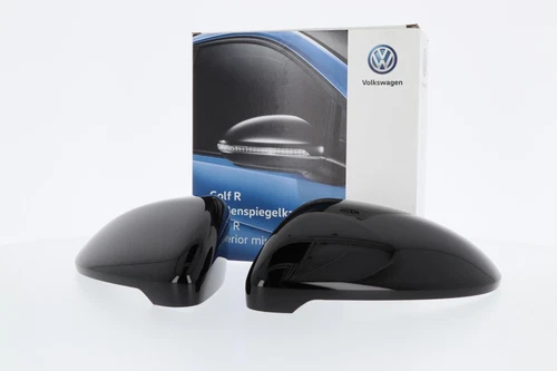 NEW GENUINE VW GOLF MK7 GTI ALLTRACK R LINE GLOSS BLACK MIRROR COVER SET KIT