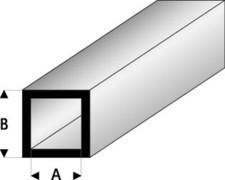 Maquett 420-63 Square Hollow Styrene Profile (A 3x3/B 4x4) x 300 Mm - 2 Pcs