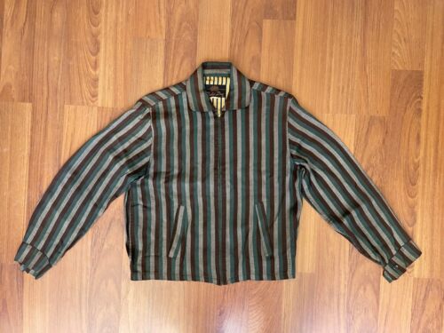 Very Cool and Rare Vintage 1950's Striped Ricky Jacket by 'Field Day' Sz Large - Imagen 1 de 11