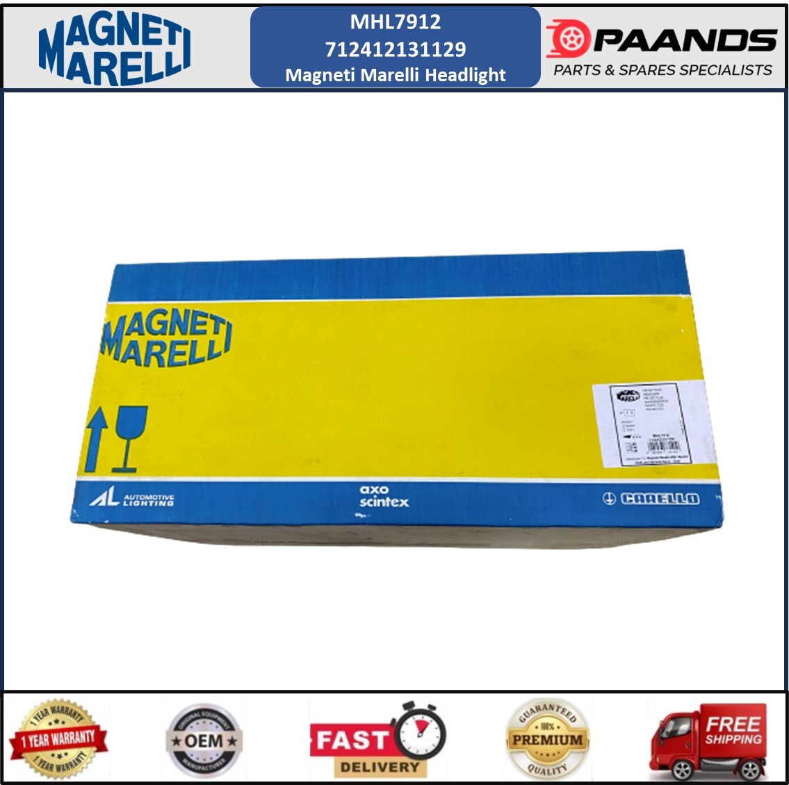 Genuine OEM MAGNETI MARELLI Left Side Headlight CITROEN C3 2002 