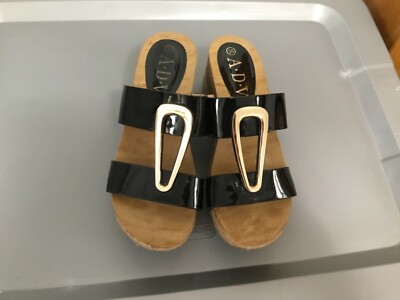 ADV Women s Sandals Flip Flops Heeled Black HAR-A02 Size 36