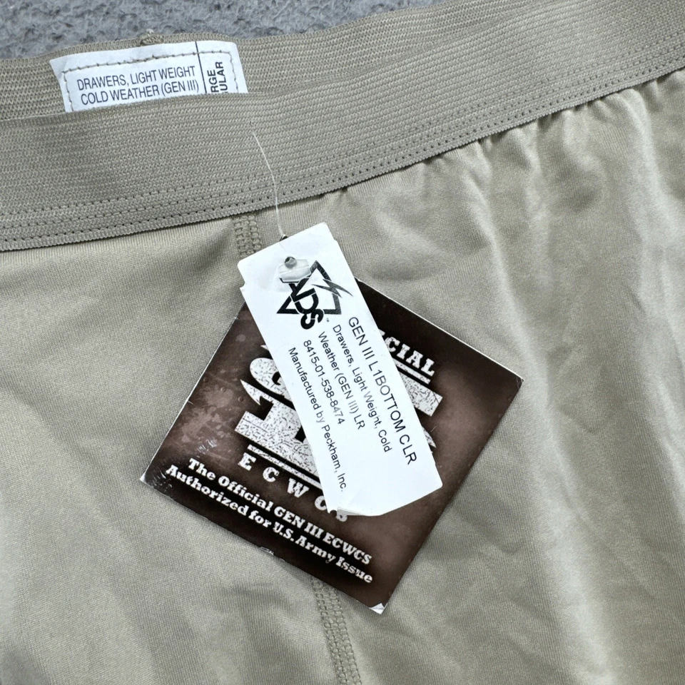 Gen III Drawers Light Weight Cold Weather Army Tan Size Large Regular NEW NWT - Image 2 of 4