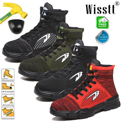 Mens Safety Shoes Work Labor Boots Steel Toe Sneakers Indestructible Light Hiker