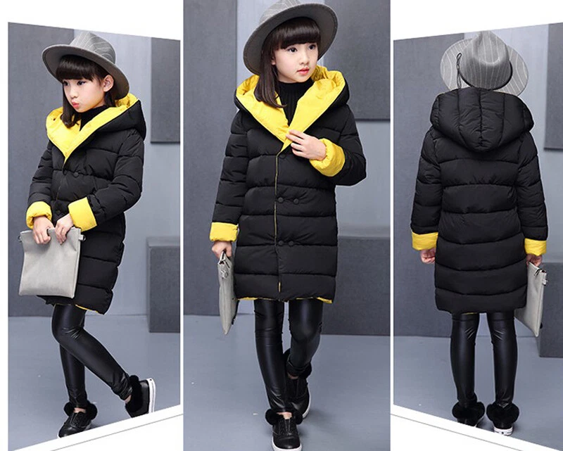 Niños Invierno Chaquetas con Capucha Niños Niñas Acolchadas Abrigos Cálidos Grueso Traje de Nieve Prendas de abrigo Foto 4 de 4