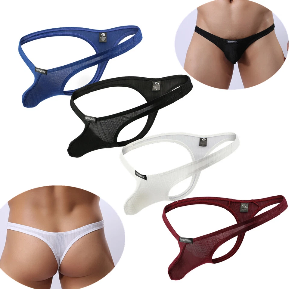 Low-Waist Men's Comfortable Thong Briefs G-String Underwears T-back Gay Panties - Image 2 of 4