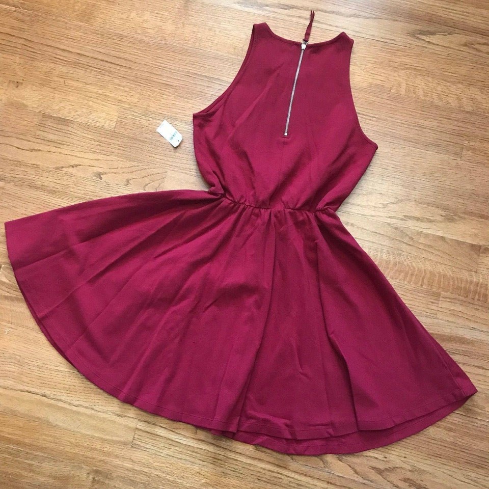 Gap Womens Dress Size Small Classic Red Elastic Waist Knit Cotton Blend