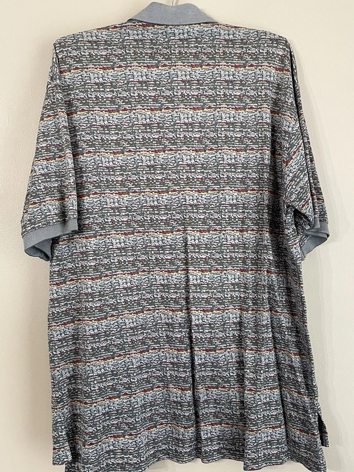 Descente Men's International Collection Polo shirt Geometric XXL 0124 - Image 2 of 4