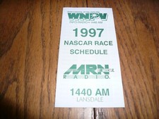 1997 NASCAR Race Schedule - MRN Radio - Vintage