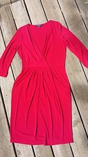 CHADWICKS 3/4 sleeve dress w/ two front pocket, wrap dress, red, Sz 10