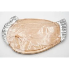 Winsome Wood Turkey Shaped Beechwood & Aluminum Large Serving / Cutting Board