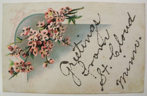 ST. CLOUD, MINNESOTA. MN. GRUSS VOR DEM WELTKRIEG MIT GLITZER. UNPOSTED 100 YRS #623c - Bild 1 von 3