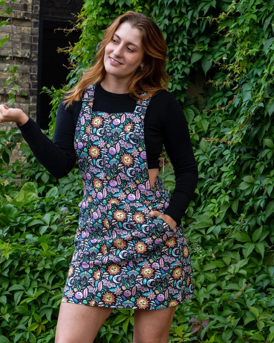 Run & Fly Boho Summer Hippy style Stretch Twill Pinafore Dress | eBay