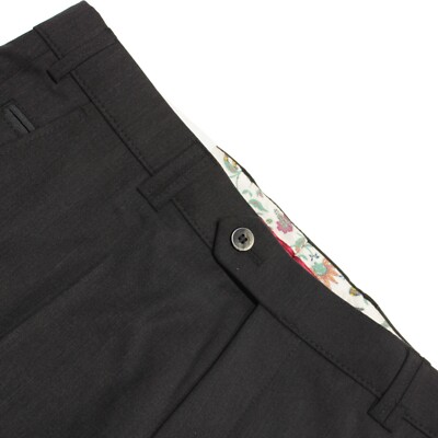 Meyer NWT Dress Pants Size 102 Tall (36 US) Bonn In Solid Dark Gray Wool Blend