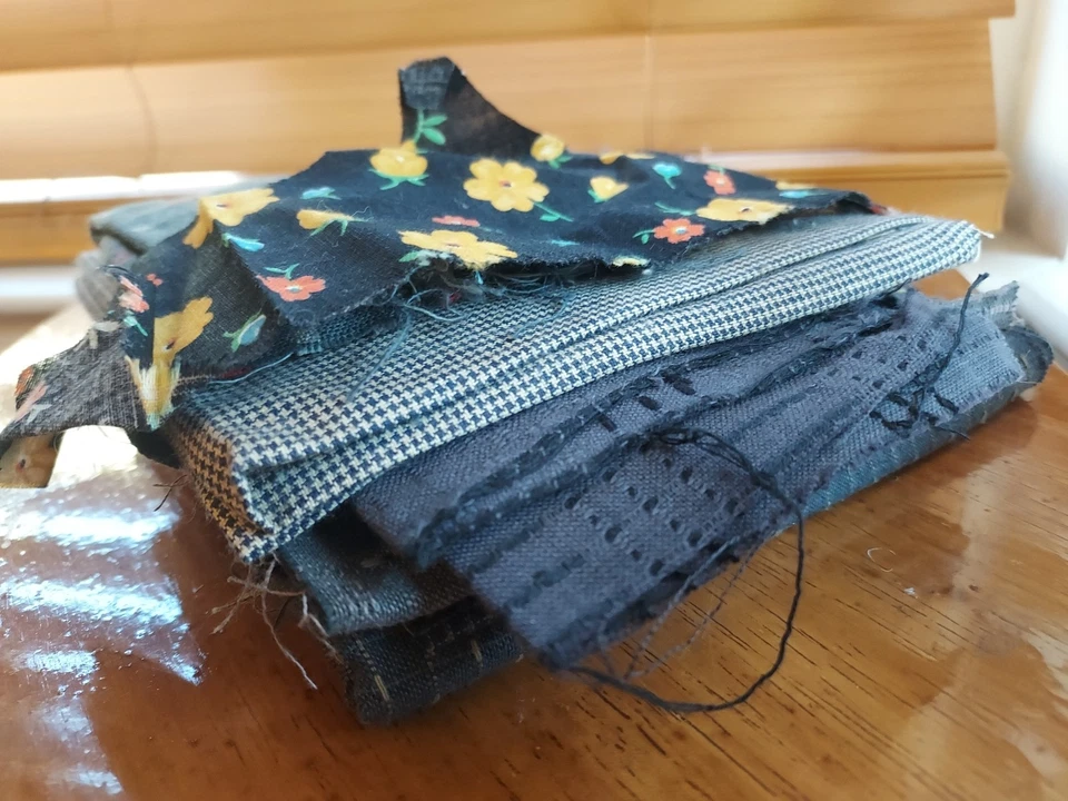 BLACK fabric scraps lot of 8 - Image 4 of 4