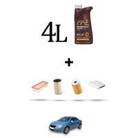 Hoffcar Wartungskit 4 Filter Und 4L ÖL FüR VW Eos (1F7, 1F9) 2.0 TDI 103KW