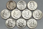 Lot of 10 1955P Franklin Half Dollars BU Details
