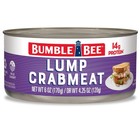 Bumble Bee Lump Crab Meat 6 oz Can 14g Protein  1g 6 Ounce Pack of 1