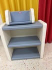 VINTAGE LITTLE TIKES TYKES BOOKSHELF RABBIT BOOK CASE BLUE AND WHITE STORAGE — photo 1