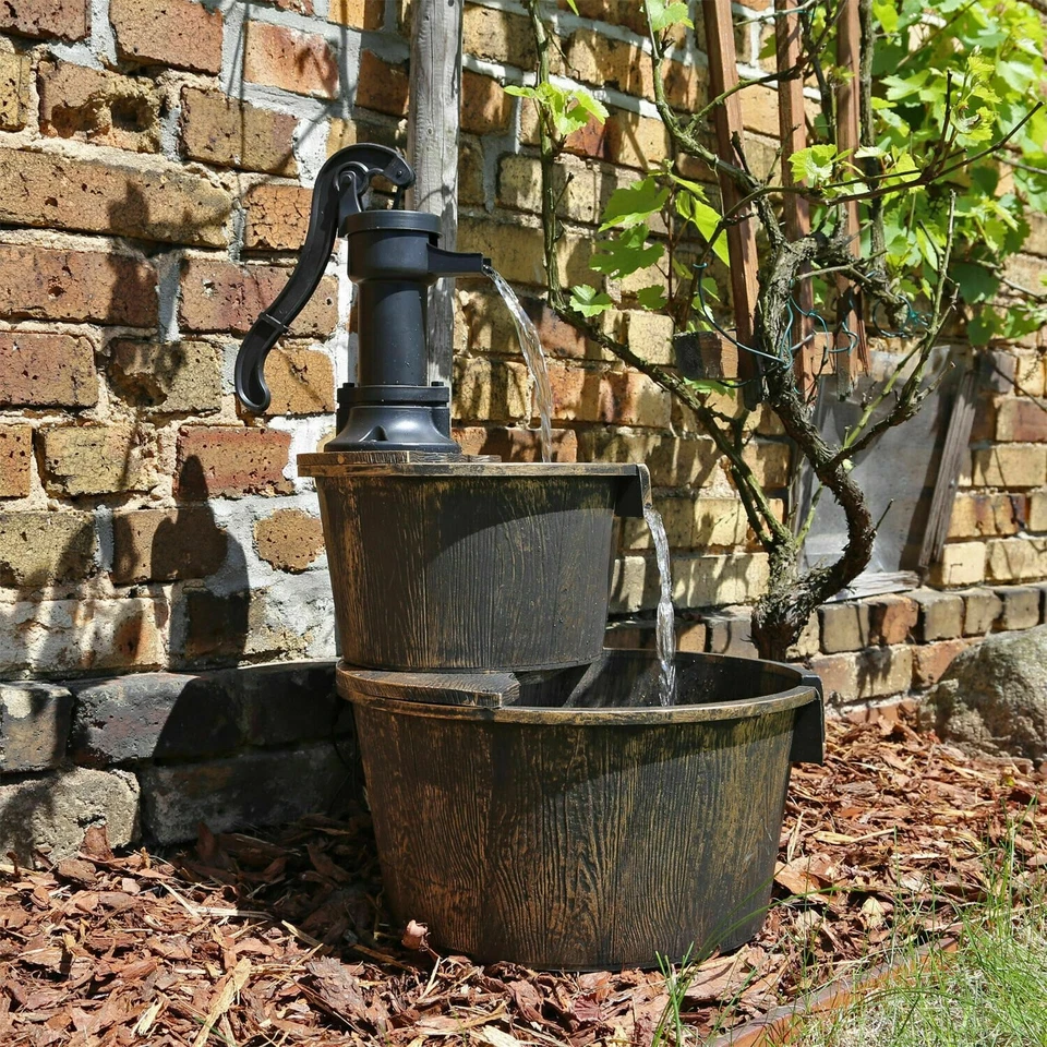Garten Kaskadenbrunnen Springbrunnen Wasserfall Wasserspiel Brunnen + Pumpe - Bild 2 von 4