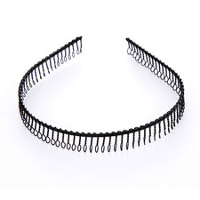 6Pcs Unisex Black Metal Hairband Teeth Comb Headband Hair Hoop Headwear Accessor