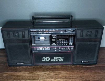 HITACHI TRK-9230W Rare Vintage BoomBox, Cassette Player Stereo 3D