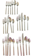 Retroneu Silverware Flatware 26Pc SS Set Service for 4+ Sturdy Heavy 