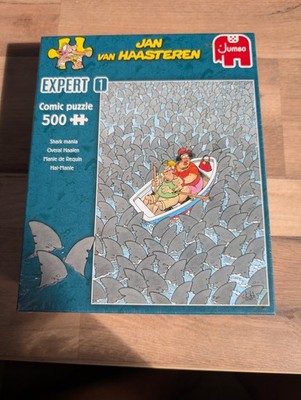 Neu Jumbo Puzzle 500 Teile Jan Van Haasteren Expert 1 Shark Mania / Hai Manie