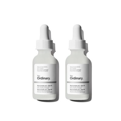 2 Pcs The Ordinary Niacinamide 10% + Zinc 1%, Smoothing Serum Blemish-Prone Skin