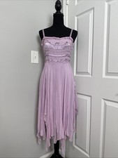 Vtg Adrianna Papell Silk Slip Dress 8 Lilac Bows Whimsigoth Fairy Coquette Y2K