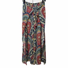 J McLaughlin Womens Bondi Paisley Floral Wrap Pants Size M Multicolor Beachy NWT