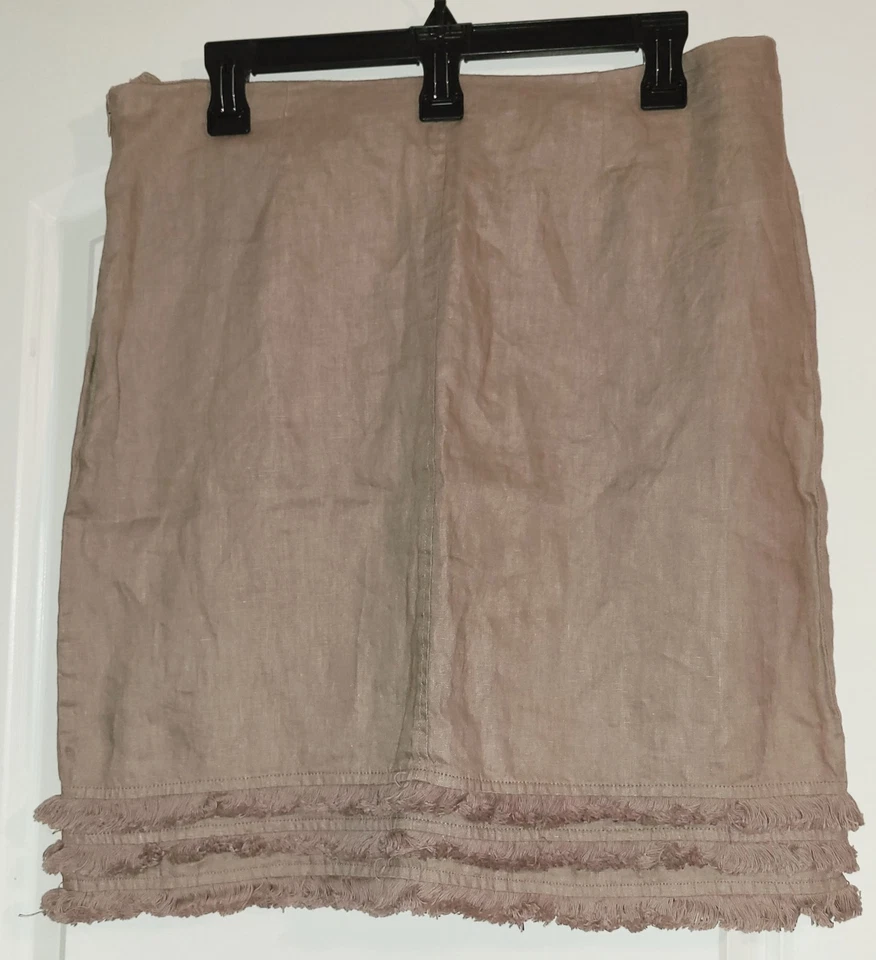 Falda con flecos para mujer talla M mediana color liso neutro para Cynthia nueva con etiquetas Foto 4 de 4