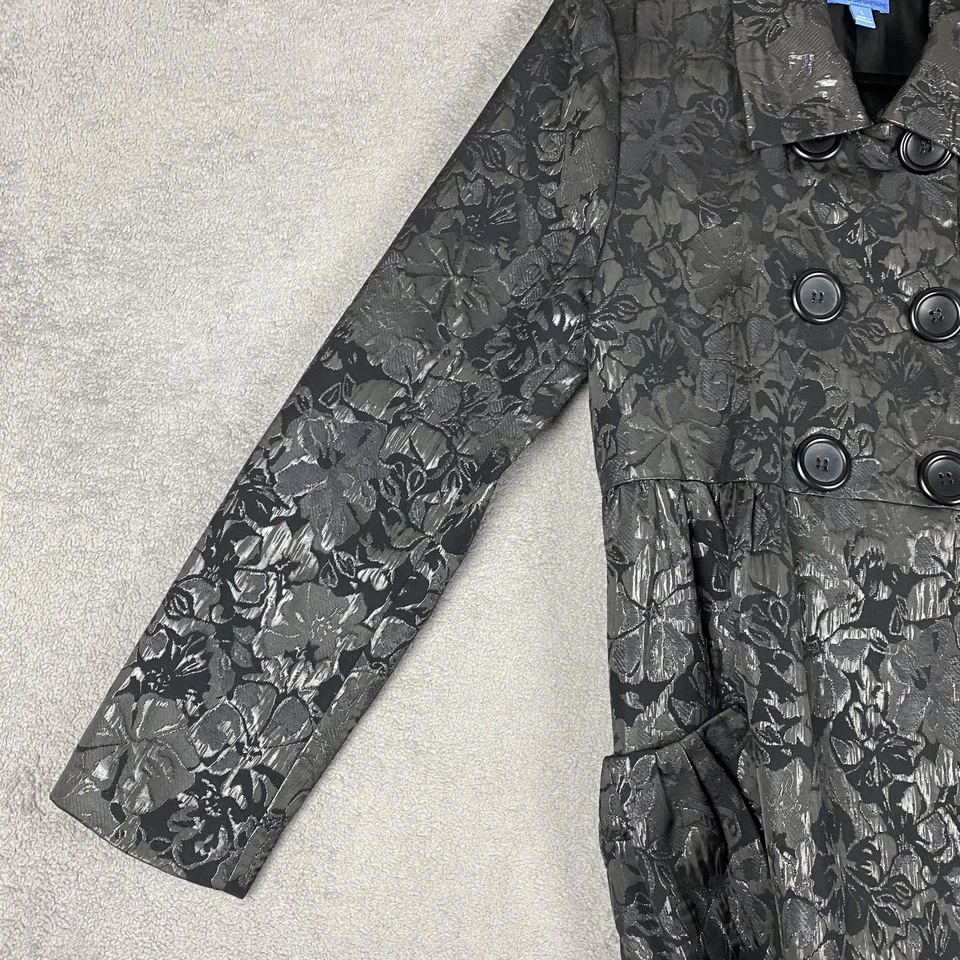 Simply Vera Wang Coat Women Large Floral Brocade Festive Party Holiday Statement - Image 3 of 4