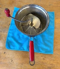 Vintage Foley Food Mill Masher With Red Wood Handles Patent #1921936