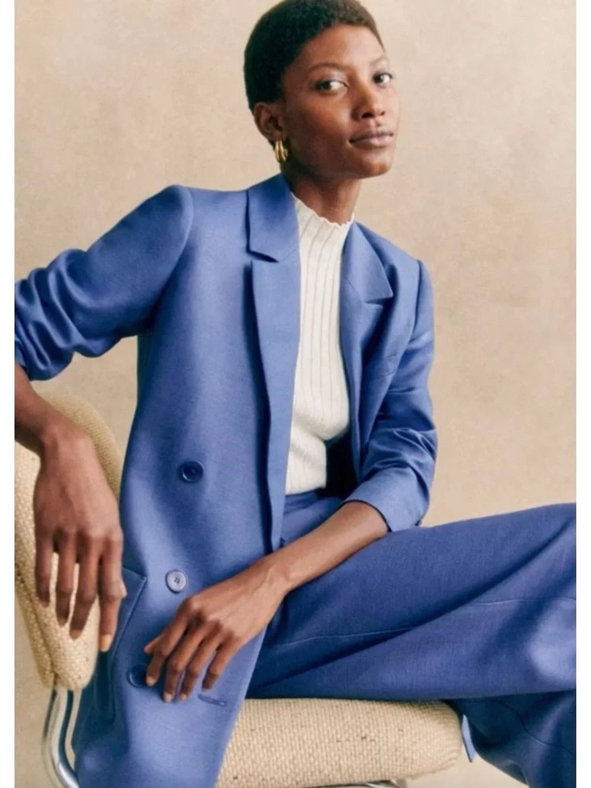 Sezane Michele Blazer Jacket Blue Storm Size 38 (US Women's 6)
Opens in a new window or tab
