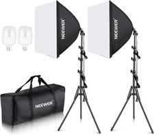 700W Equivalent Softbox Lighting Kit 2Pack UL Certified 5700K LED Lighting Bulbs