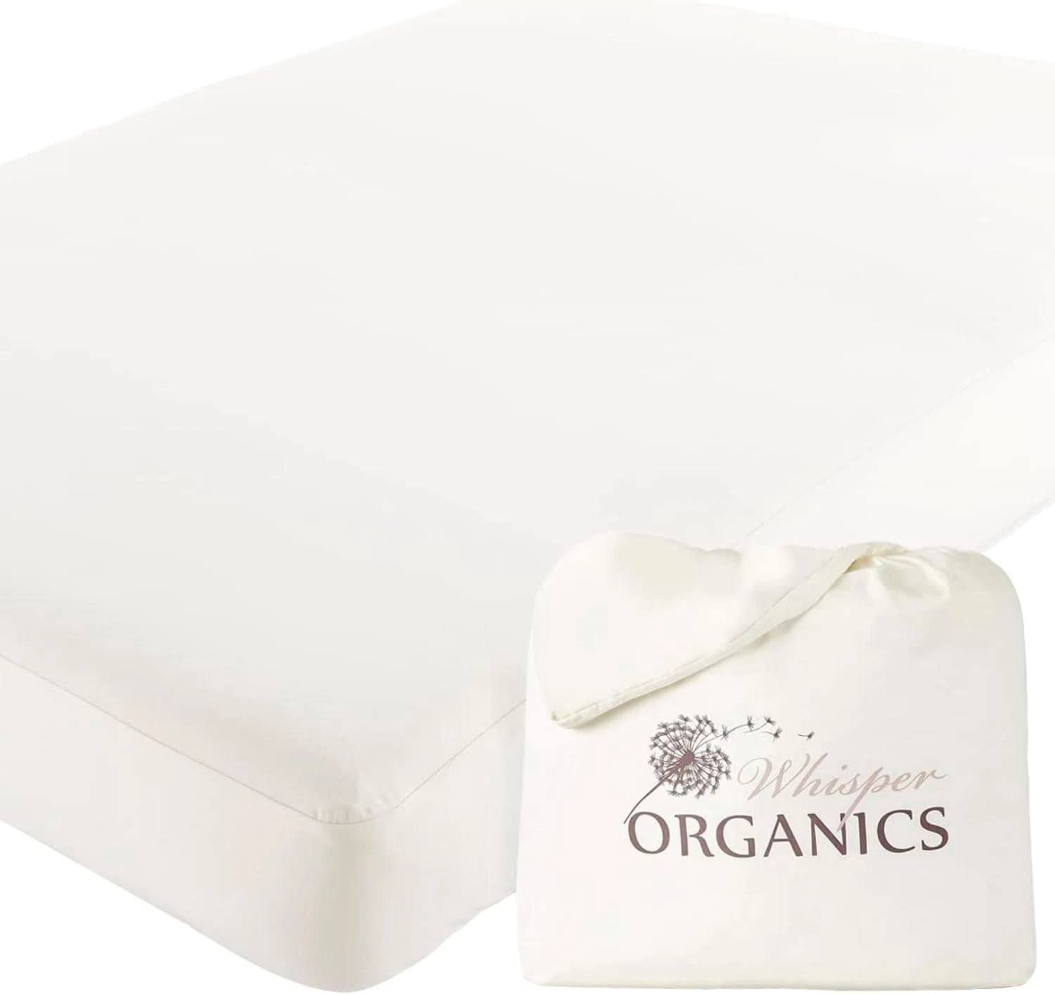 Organic Waterproof Mattress Protector Twin Size - 100% Twin, White