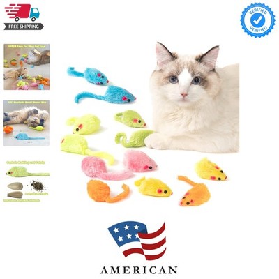 12PCS Rattle Cat Mouse Toys also Prefilled Catnip, 2.36  Mice Body Size, Faux...