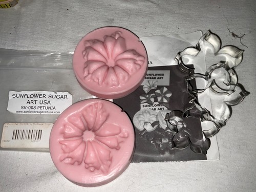 Sunflower Sugar Art USA SV-008 Petunia Silicone Imprint Food Grade Silicone Exc - Afbeelding 1 van 5