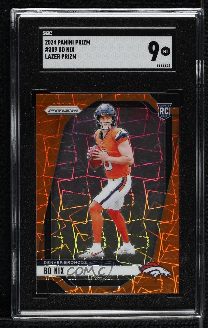 2024 Panini Prizm - Rookies Bo Nix #309 Lazer Prizm (RC) for
