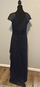 $10 off X Women's Dark Blue Formal Dress Size 10, Short Sleeves, Floor Length.