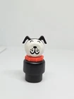 Vintage Fisher Price little people wood dog red line collar