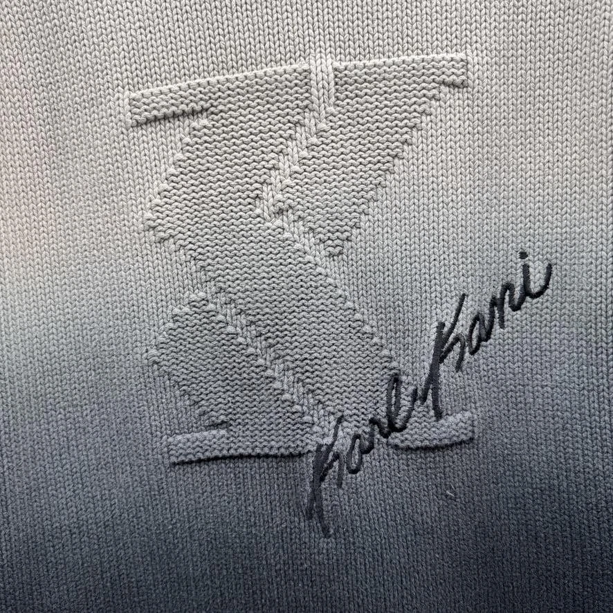 Suéter De Colección Karl Kani Para Hombres XXL Gris Negro Ombre Tejido Logo Años 90 Hong Kong Foto 2 de 4