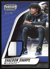 Shaedon Sharpe 2022 Panini Threads Rookie Patch Gold /10 #TH-SHA Kentucky