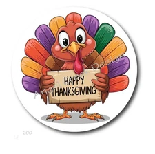 THANKSGIVING HOLIDAY SCRAPBOOK STICKERS HAPPY THANKSGIVING TURKEY ENVELOPE SEALS