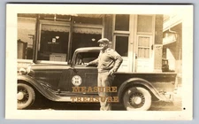 1934 BELLEVUE, OH OHIO FUEL GAS COMPANY TRUCK FUEL STATION SIGN PHOTO F38