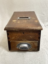 Antique Victorian G.H. Gledhill & Sons Wooden Mahogany Cash Till Register Drawer