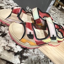 New in Box Woman’s  ECCO  Bubblegum multicolor Yucatán Sandals Size 6 1/2