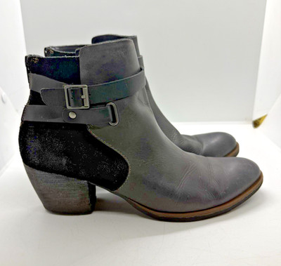 Korks by Kork-Ease Rohit Strap Ankle Boots Bootie In Black Sz 8.5M Black Leather