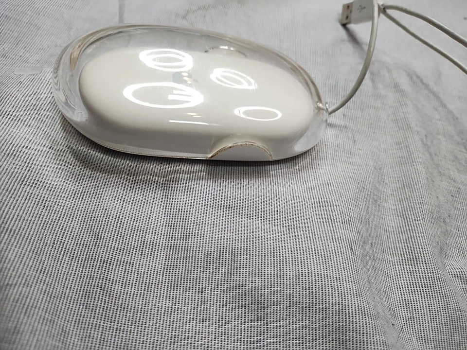 Apple Mouse M5769 Clear White Optical USB tested scuffed Mac Pro - Image 2 of 4