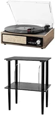 3-In-1 Bluetooth Record Player with Built in Speakers and 3-Speed Turntable, Far